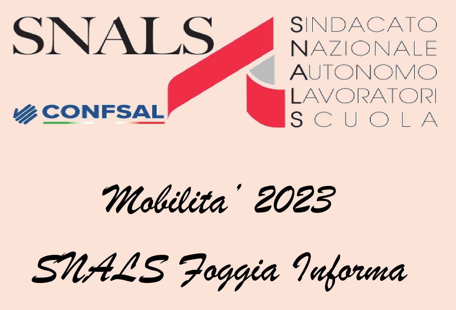 MOBILITA’ 2023: SCHEDA SINTETICA A CURA DELLO SNALS